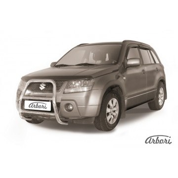 Кенгурятник d57 высокий  Arbori нерж. сталь для Suzuki GRAND VITARA 5дв. 2005-2008