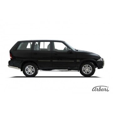 Защита порогов d76 с проступями Arbori нерж. сталь для Тагаз ROAD Partner 2008-2011