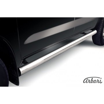 Защита порогов d76 труба Arbori нерж. сталь для Toyota HILUX 2004-2011