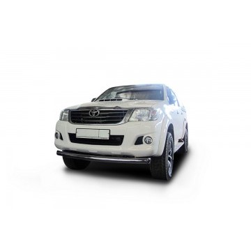 Защита переднего бампера d57 радиусная Arbori нерж. сталь для Toyota HILUX 2011-2015