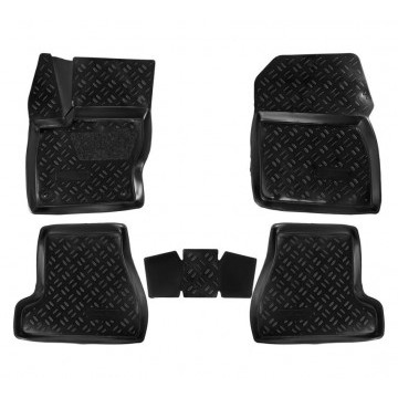 Ковры в салон (3D с подпятником) Ford Focus III (2011-) компл. 5 шт., высокий борт, полимерные, черные