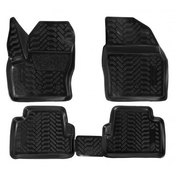 Ковры в салон (3D с подпятником) Ford Kuga (2013-) компл. 4 шт., высокий борт, полимерные, черные
