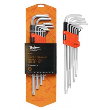 Набор Г-образных ключей TORX удлинённых 9 предметов, пласт.подвес