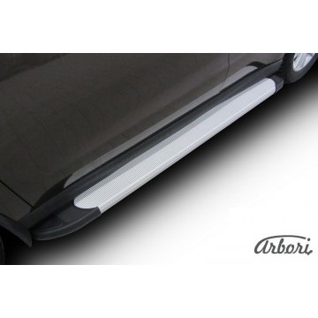 Комплект алюминиевых порогов Arbori Optima Silver 1700 для HAVAL H2 2014-нв